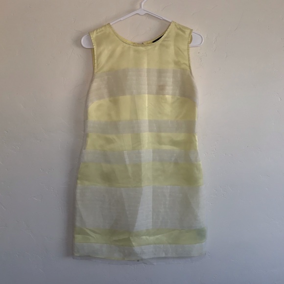 Miss Selfridge Yellow Chiffon Overlay Mini Dress - Picture 1 of 8